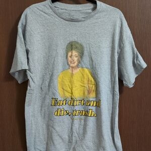 Gray Graphic Tee with Yellow Print